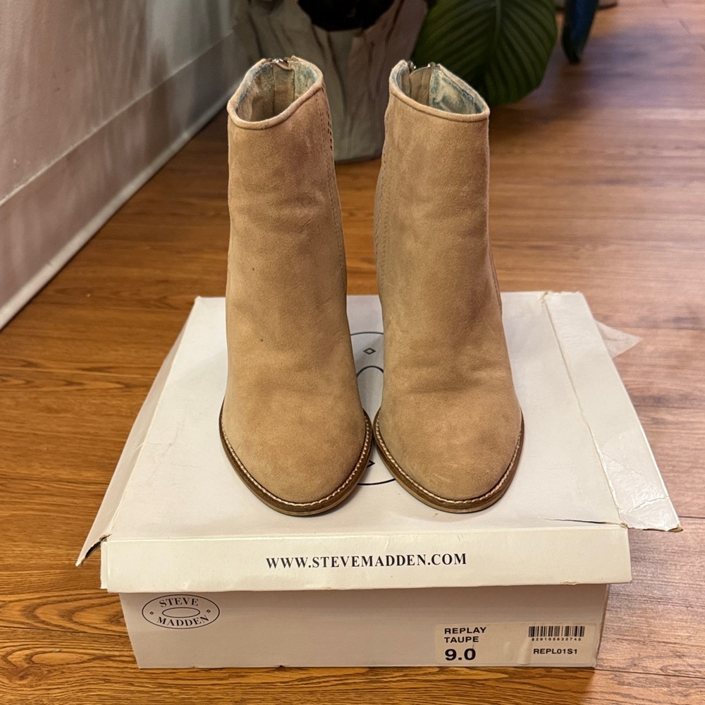 Steve Madden Beige Ankle Booties